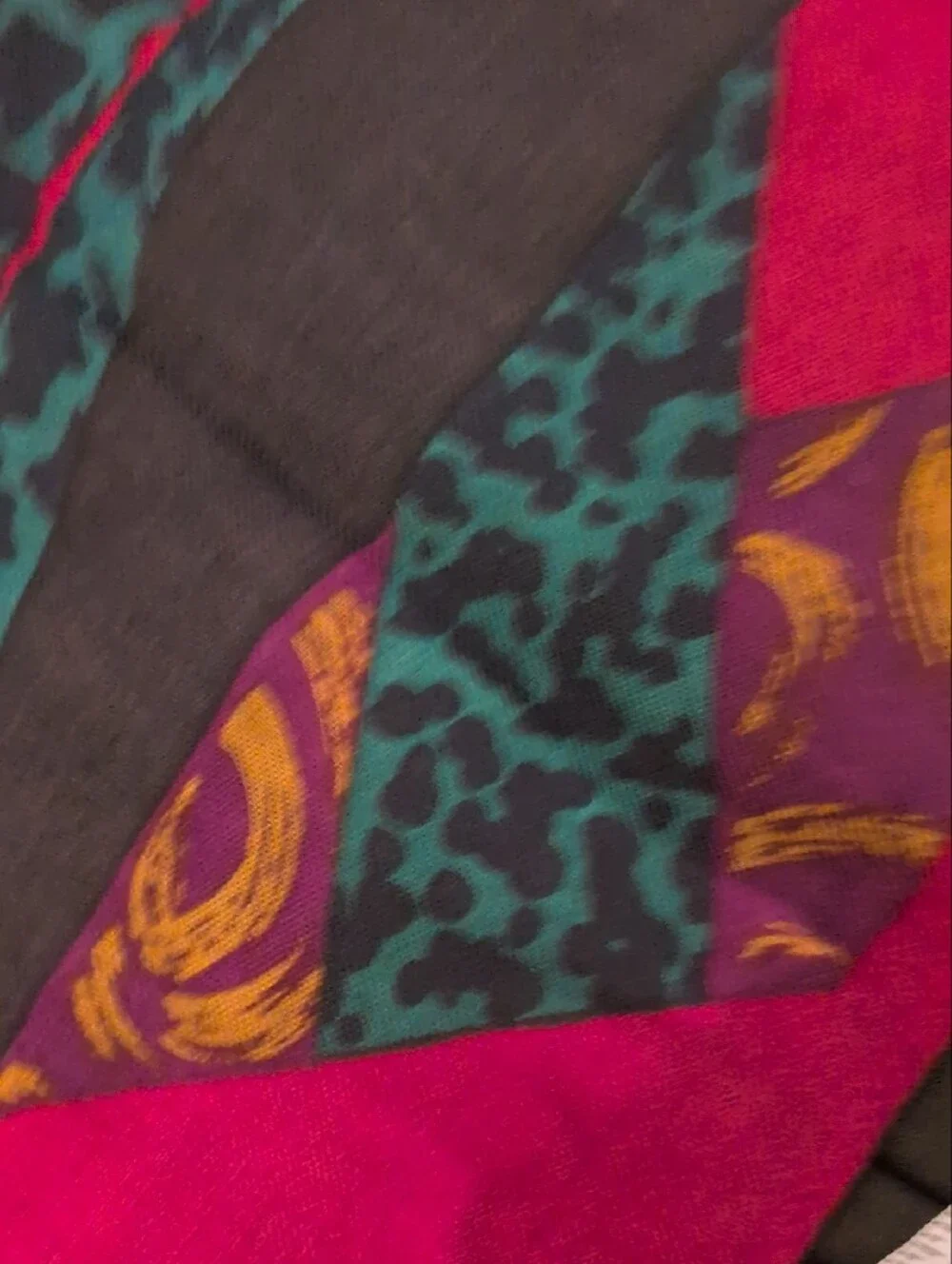 Ginnie Jo Hansen Inc.Vibrant Geometric Print Wool Scarf